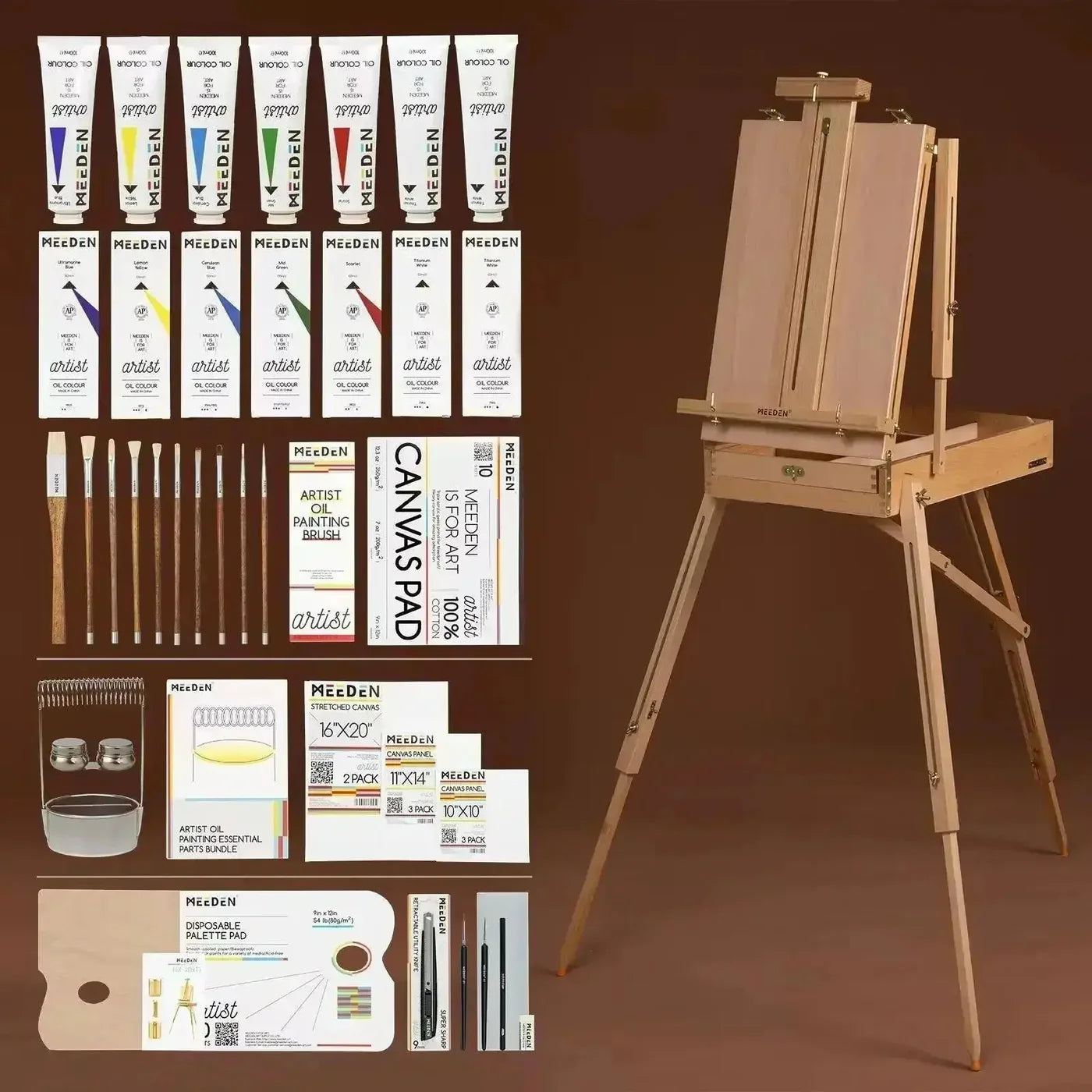 MEEDEN Artist Oil Painting Set, 7x100ml/3.38oz