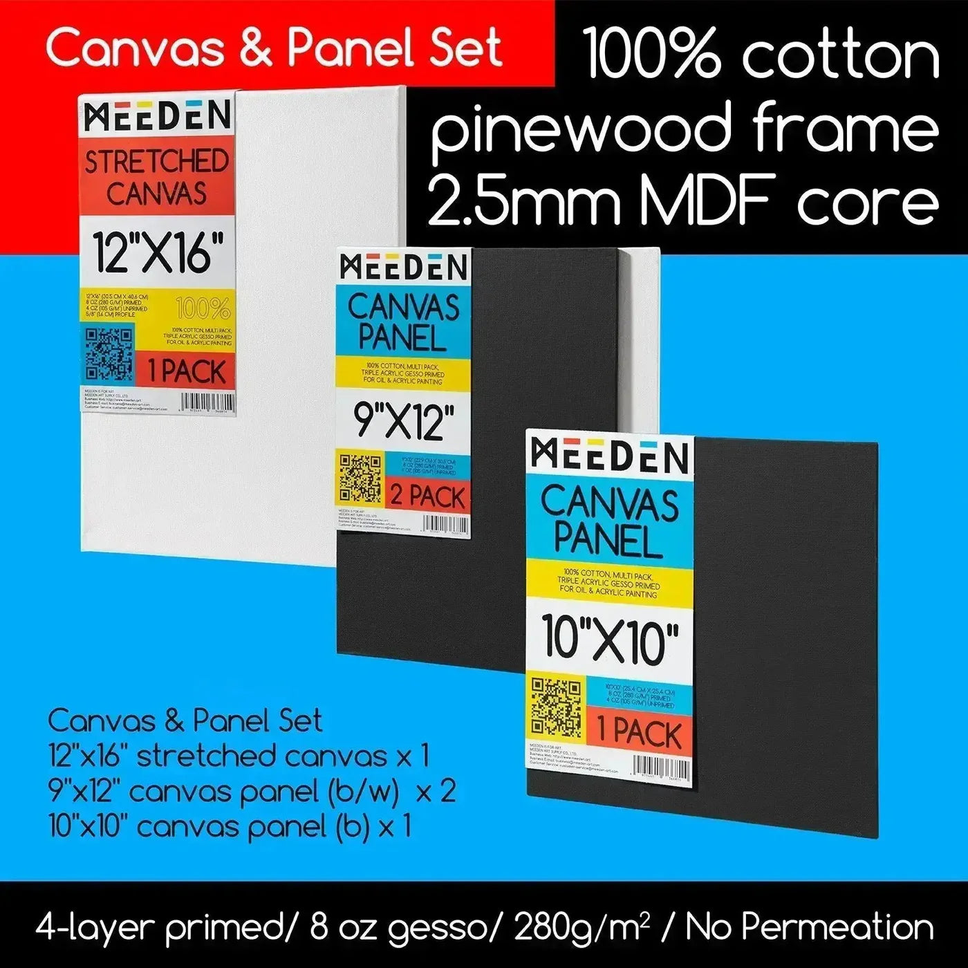 MEEDEN Acrylic Painting Set with Fluid Paint 33 pieces