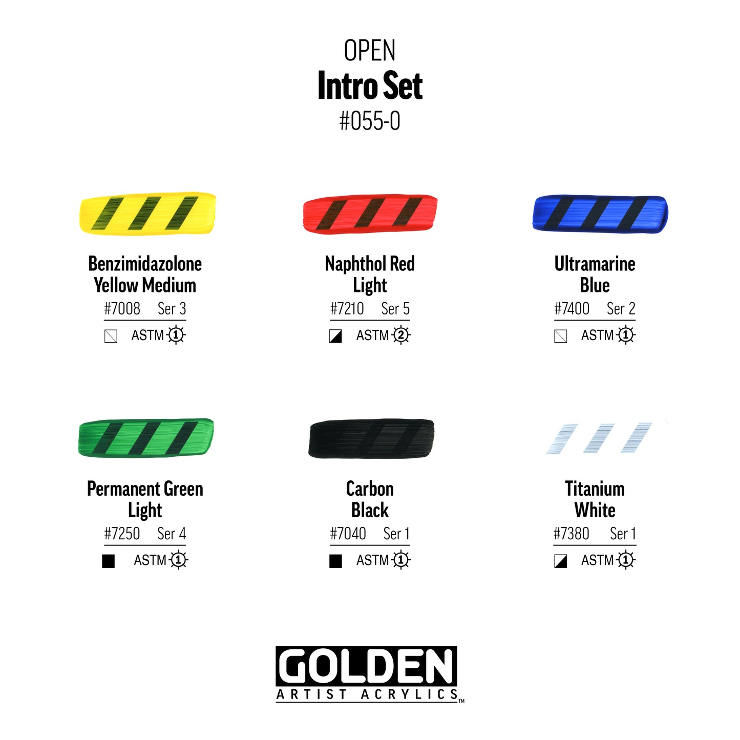 GOLDEN ACRYLIC PAINT OPEN Intro Set
