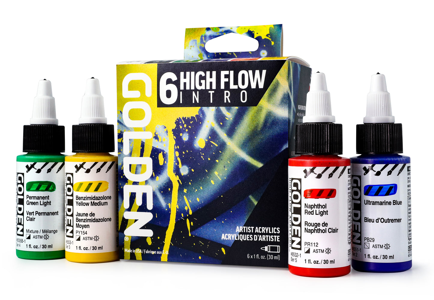 GOLDEN ACRYLIC PAINT High Flow Intro Set