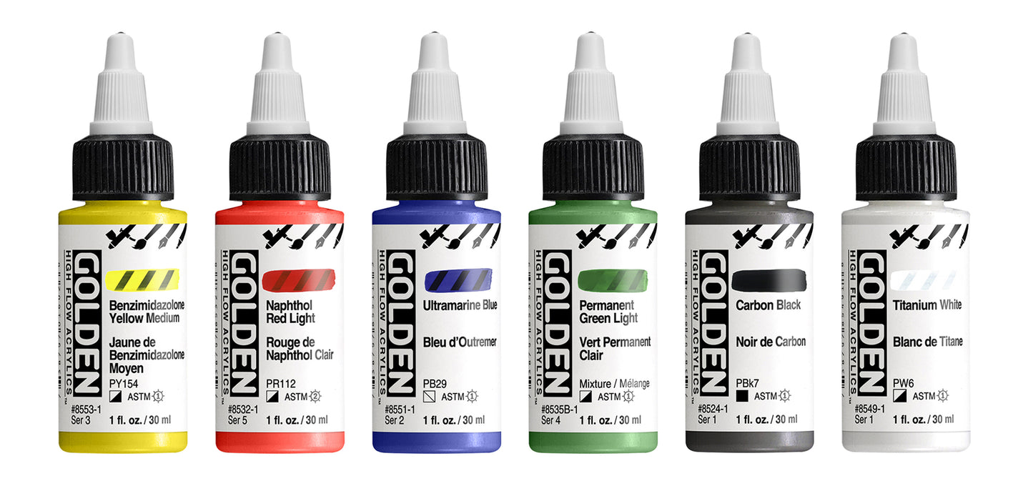 GOLDEN ACRYLIC PAINT High Flow Intro Set