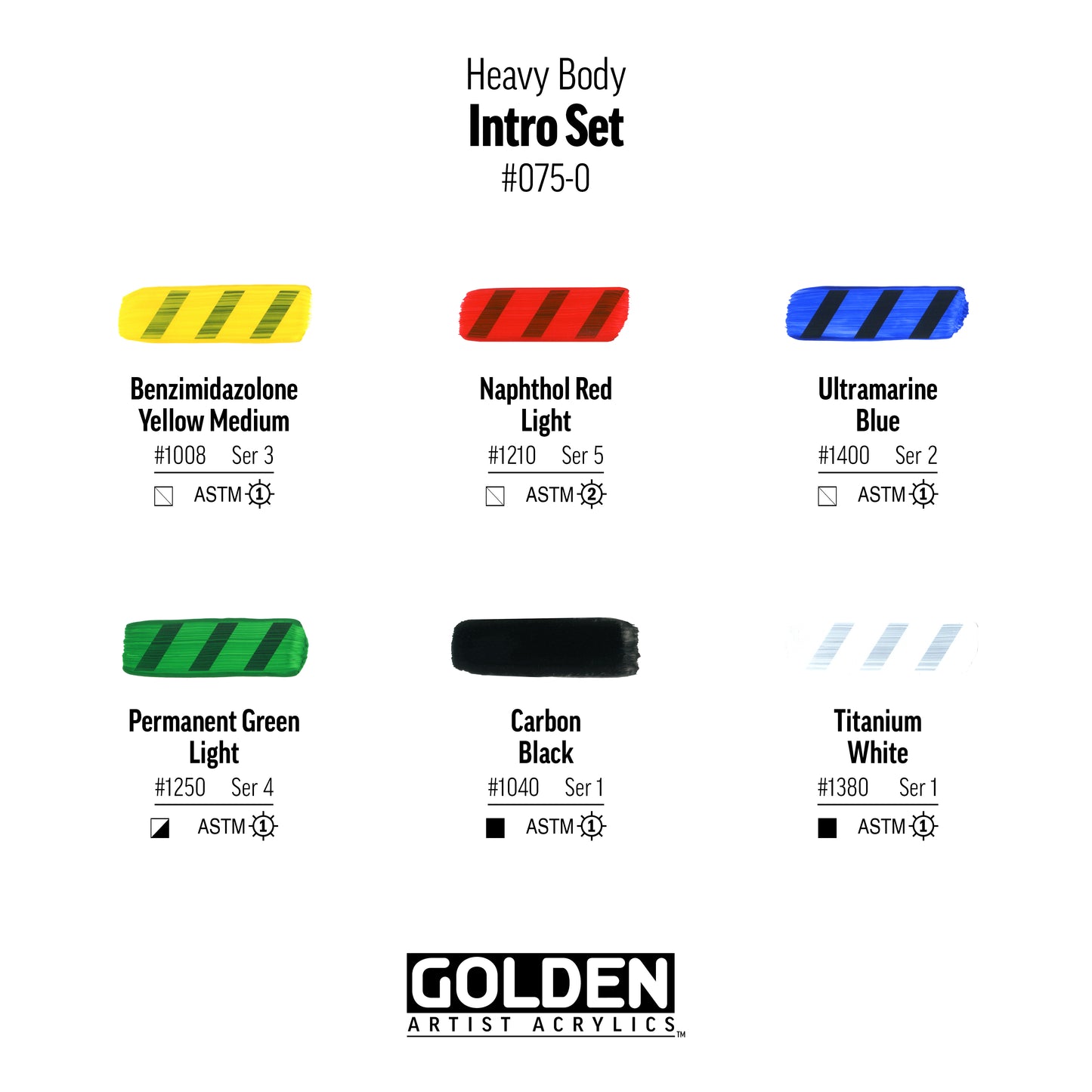 GOLDEN ACRYLIC PAINT Heavy Body Intro Set