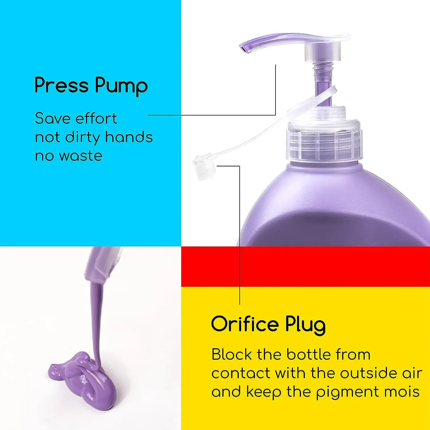 MEEDEN True Purple Acrylic Paint with Pump Lid, 1/2 Gallon / 2L / 67.6 oz
