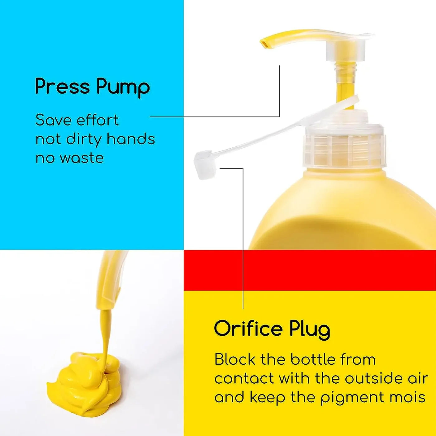 MEEDEN Mid Yellow Acrylic Paint with Pump Lid, 1/2 Gallon / 2L / 67.6 oz