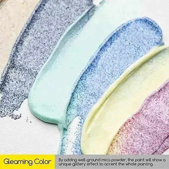 MEEDEN Gleaming Acrylic Paint Set, 6 Tubes, 22 ml / 0.74 oz