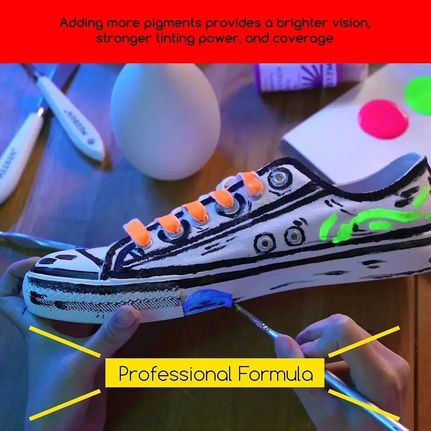MEEDEN Fluid Fluorescent Acrylic Paint Set, 6 Colors, 60 ml / 2 oz