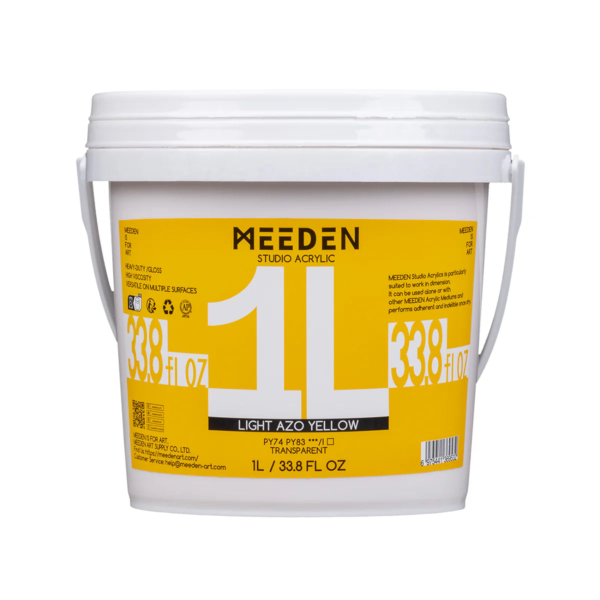 MEEDEN Studio Acrylic Paint-Chrome Green Hue, 1L / 33.8 oz