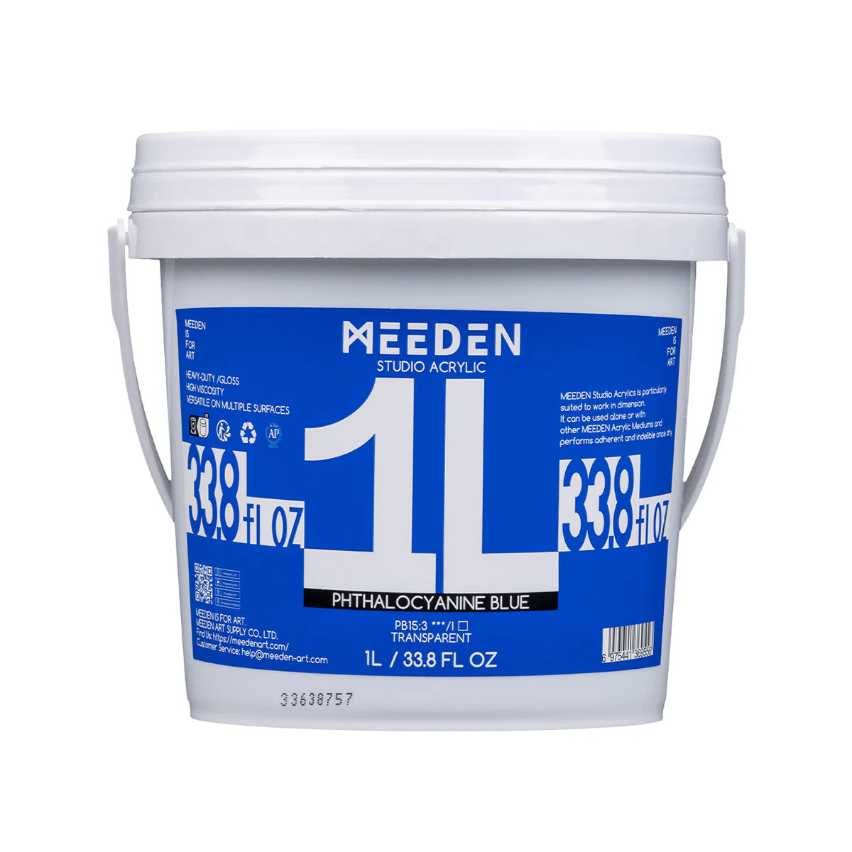 MEEDEN Studio Acrylic Paint-Chrome Green Hue, 1L / 33.8 oz