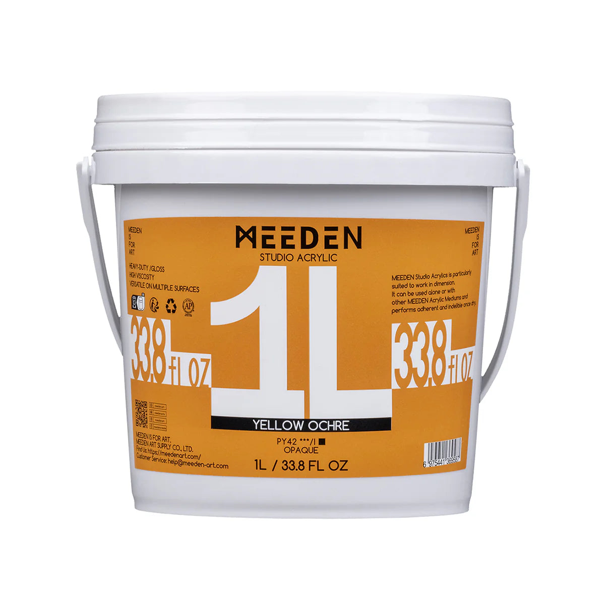 MEEDEN Studio Acrylic Paint-Chrome Green Hue, 1L / 33.8 oz