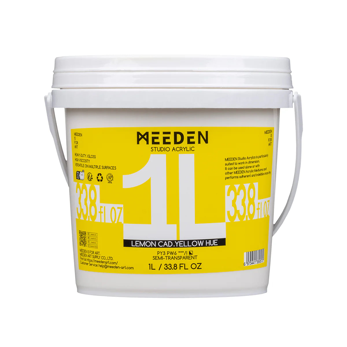 MEEDEN Studio Acrylic Paint-Chrome Green Hue, 1L / 33.8 oz