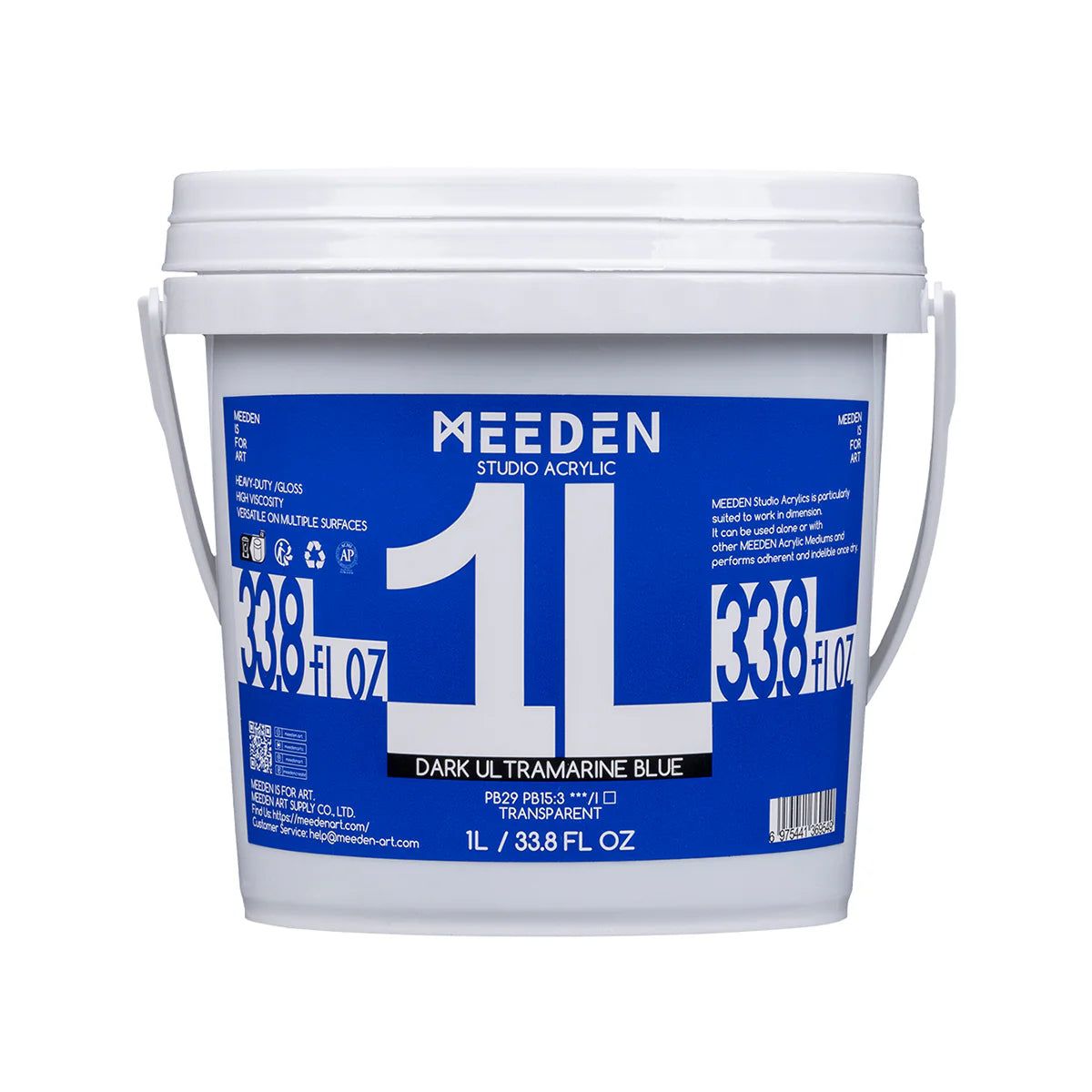 MEEDEN Studio Acrylic Paint-Chrome Green Hue, 1L / 33.8 oz
