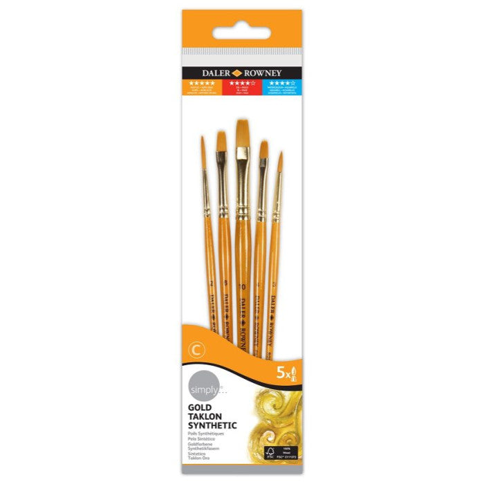 Simply Acrylic Brushes Golden Taklon Sets