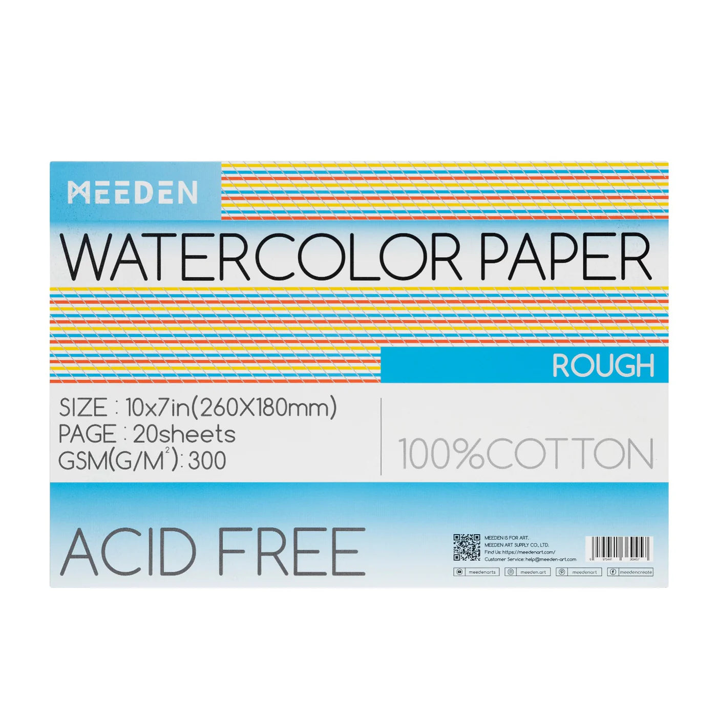 MEEDEN Watercolor Paper Pad 20 Sheets Rough