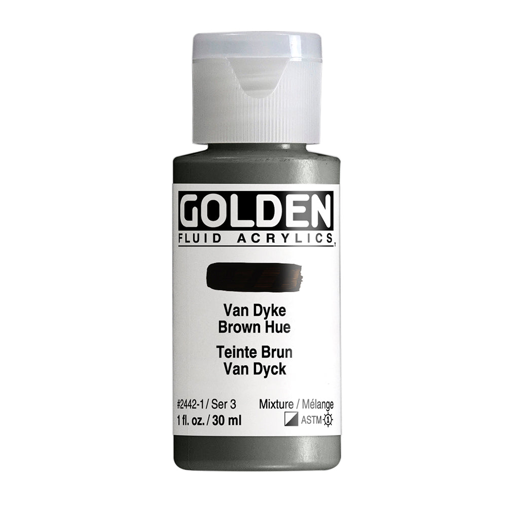 GOLDEN FLUID ACRYLIC Van Dyke Brown Hue