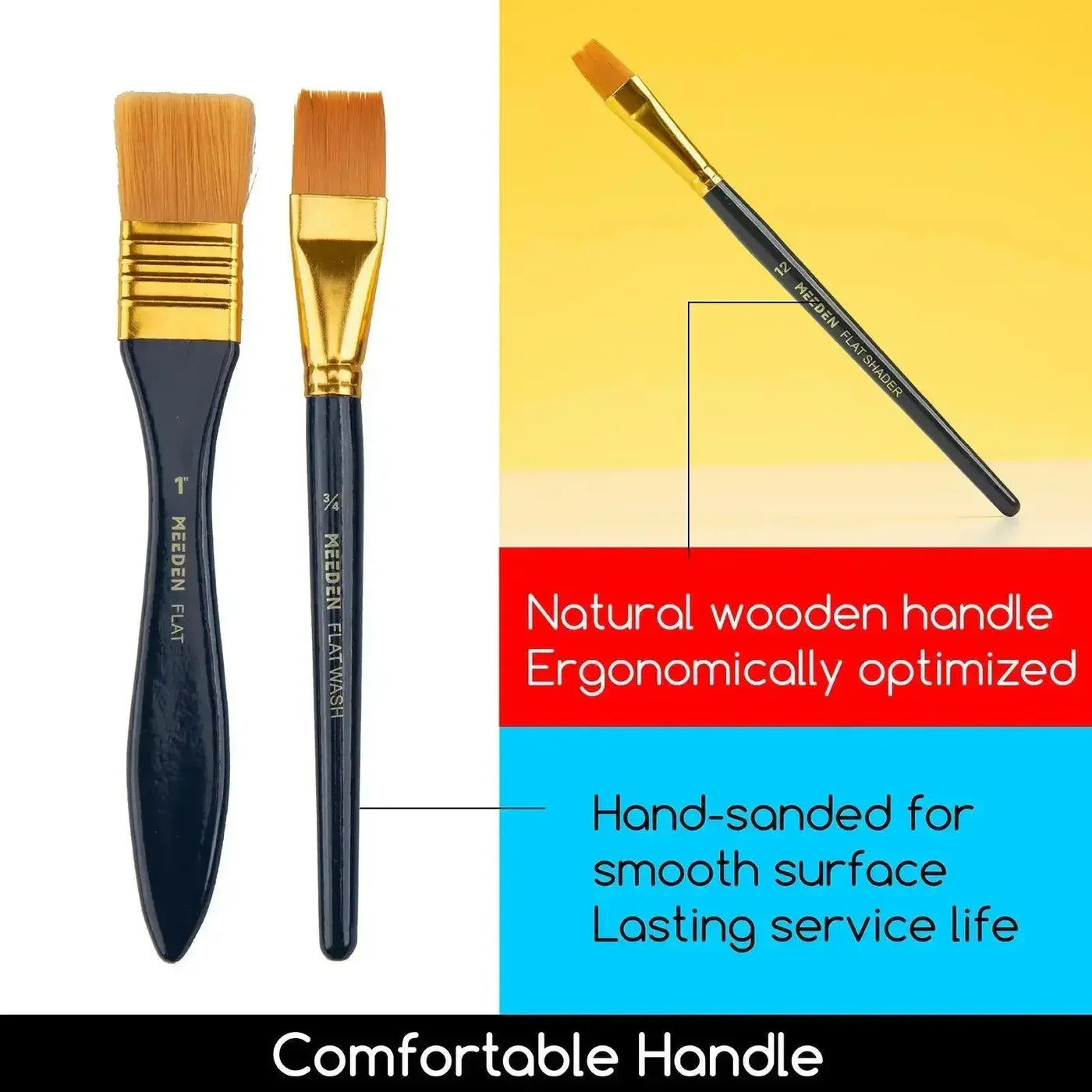 MEEDEN Acrylic Paint Brushes Set of 10 Pcs