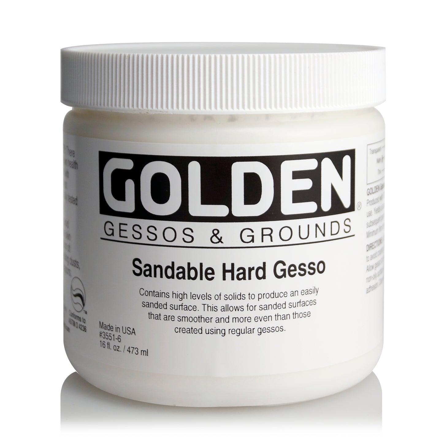 ACRYLIC GESSO&GROUND GOLDEN Sandable Hard Gesso
