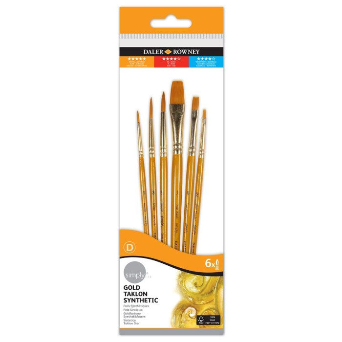 Simply Acrylic Brushes Golden Taklon Sets