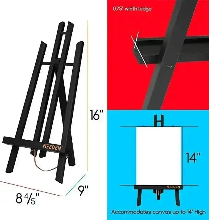 MEEDEN A-Frame Tabletop Display Easel, 16'' Black