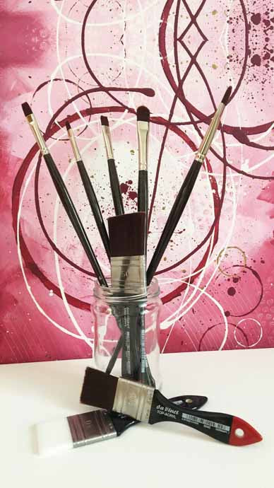 Davinci Brush Series 7185 TOP-ACRYL brush, bright long Handle
