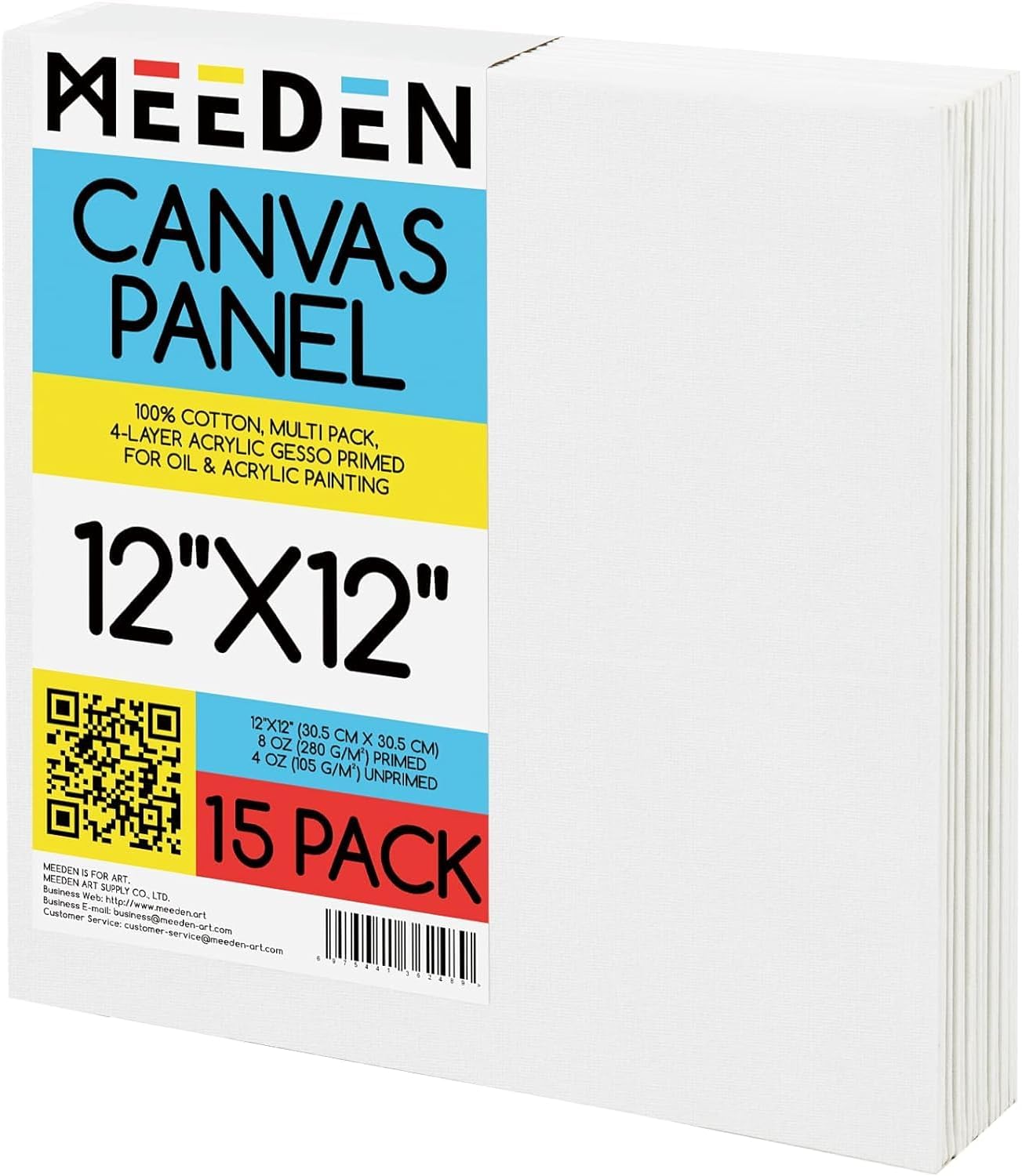Meeden Canvas Panel 100% Cotton Canvas Gesso Primed Acid Free