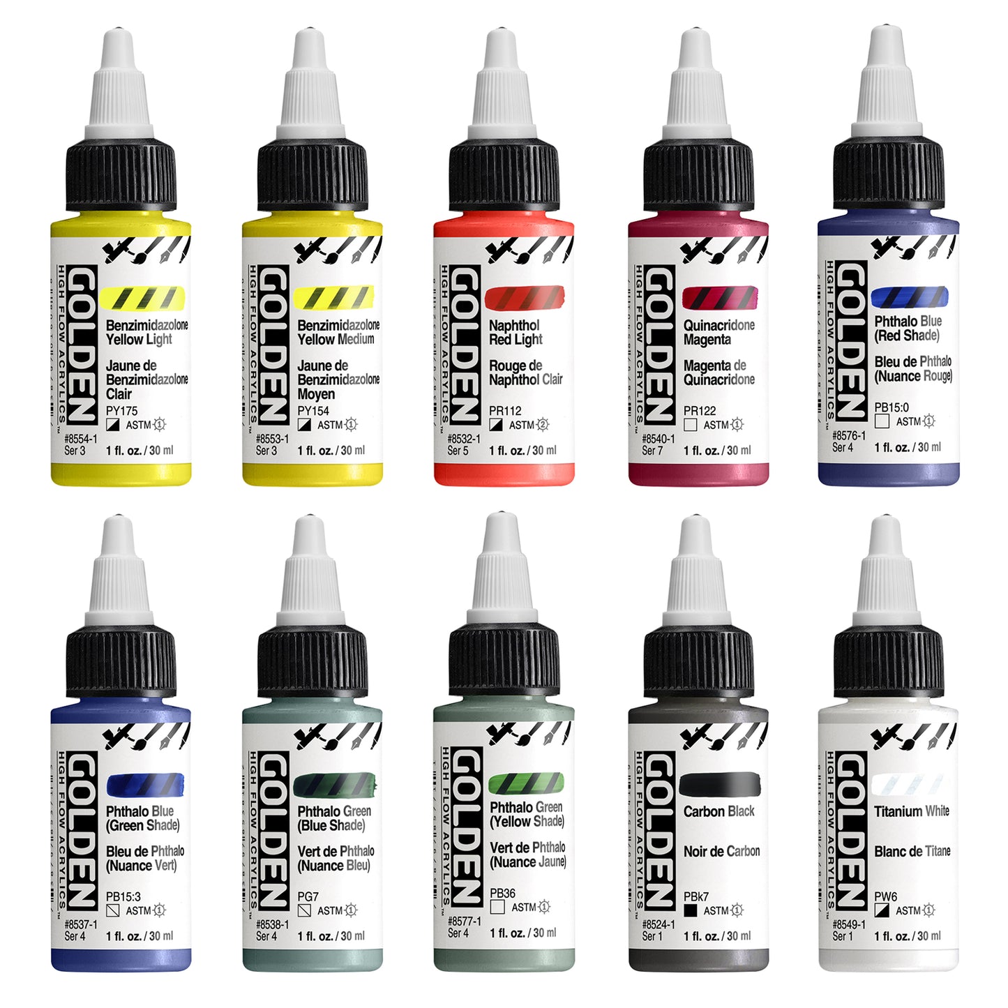 GOLDEN ACRYLIC PAINT High Flow Mixing Set
