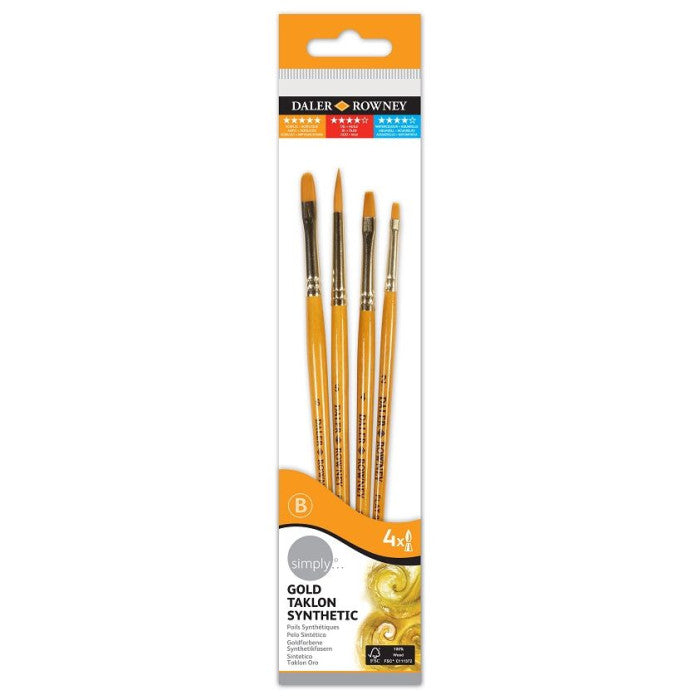 Simply Acrylic Brushes Golden Taklon Sets