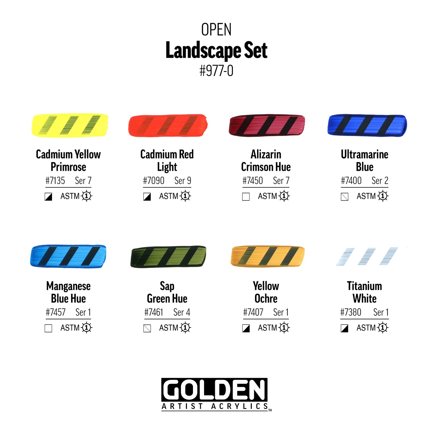 GOLDEN ACRYLIC PAINT OPEN Landscape Set