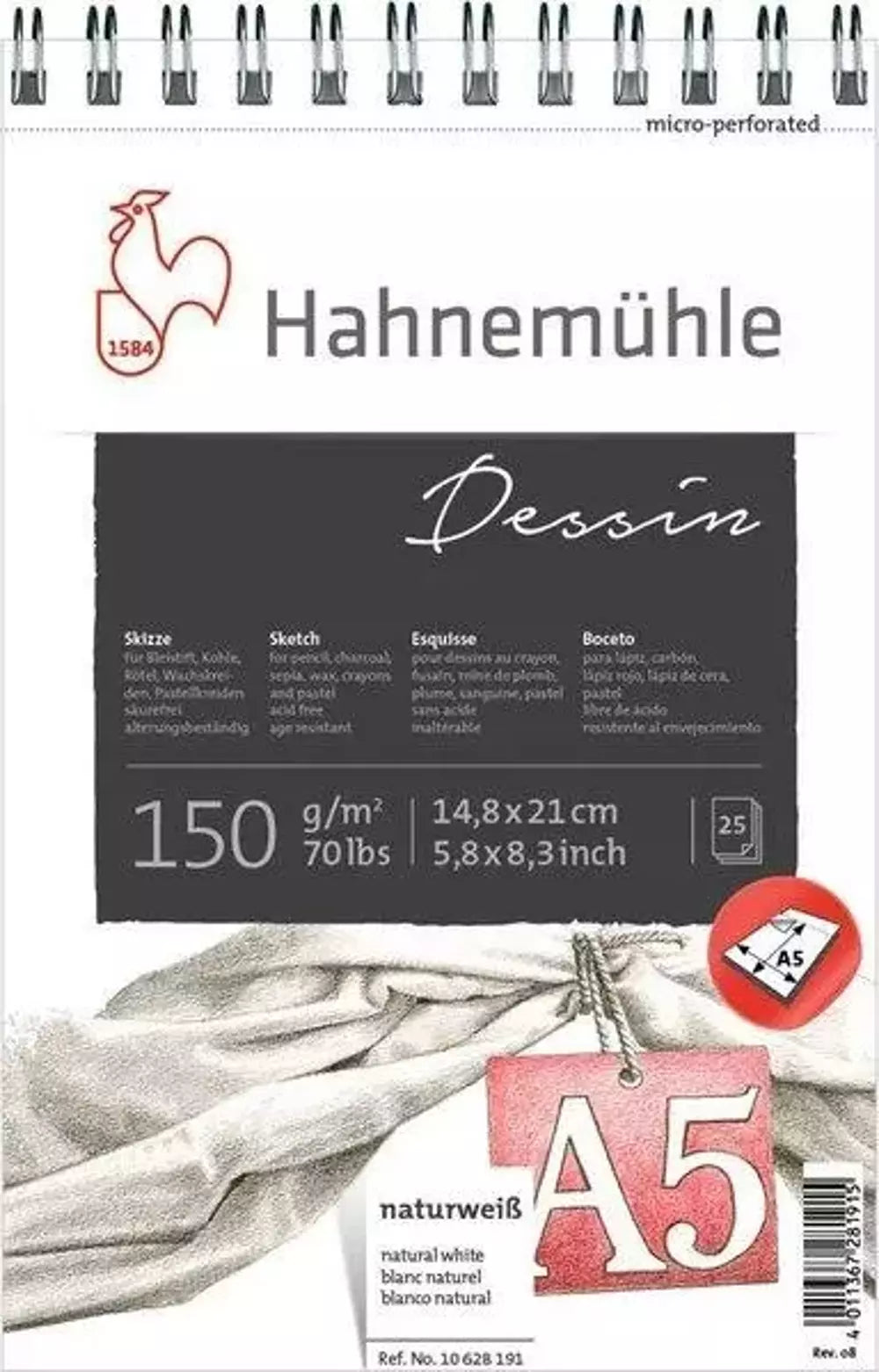 Dessin 150 gsm - spiral bounded 25 Sheets