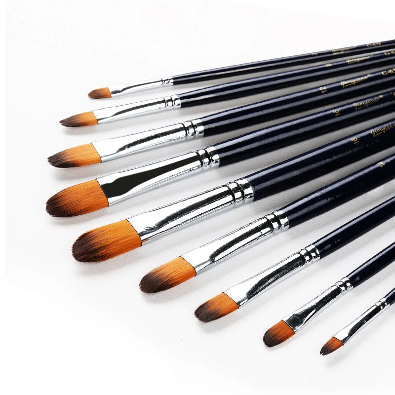 Giorgione Filbert Shape Long Handle Paintbrush Set