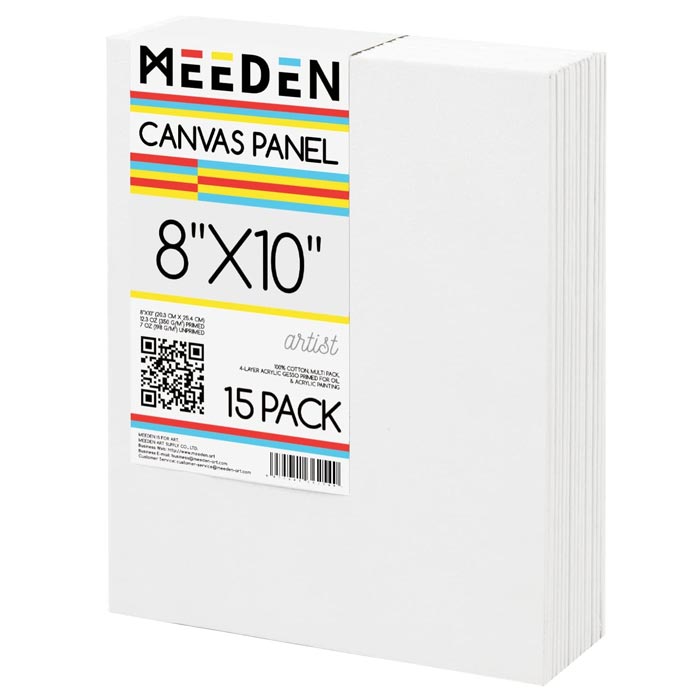 Meeden Canvas Panel 100% Cotton Canvas Gesso Primed Acid Free