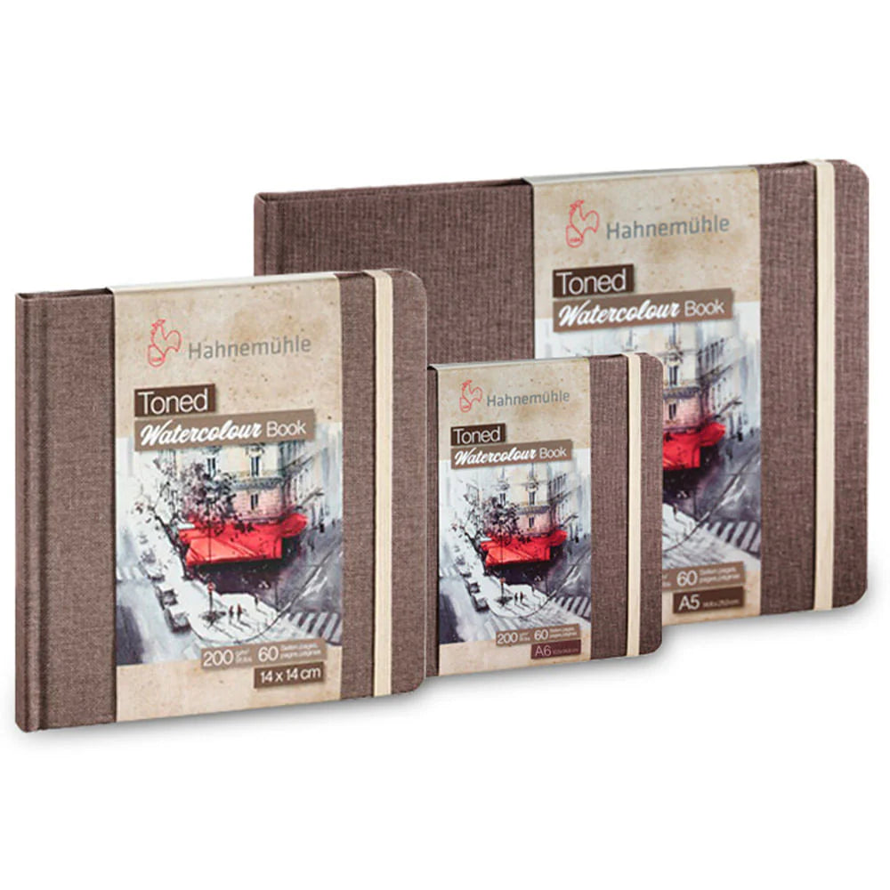 HAHNEMUHLE Toned Watercolour Book 200 gsm fine grained surface 60 Pages - grey and beige