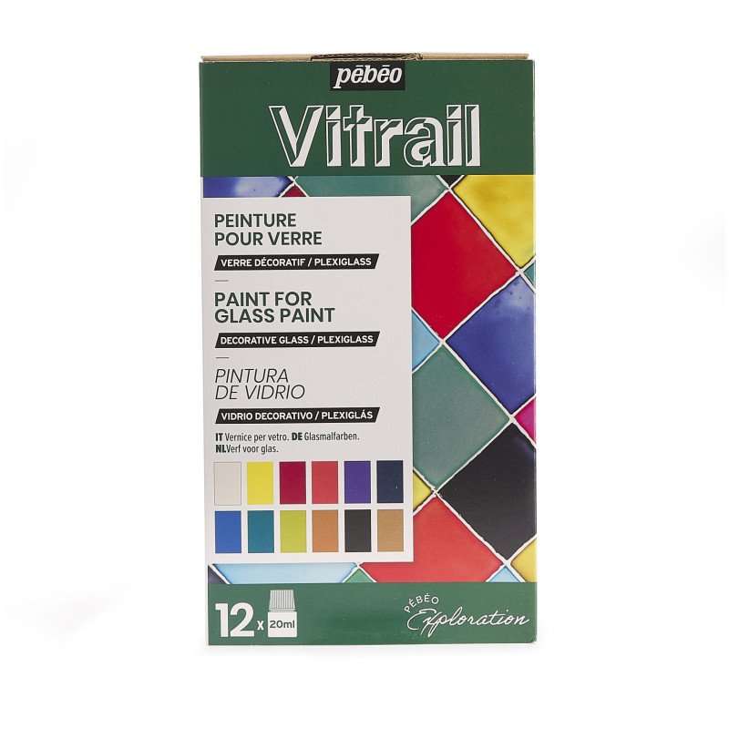 Solvent-based glass paint set - Vitrail TRANSPERANT COLORS