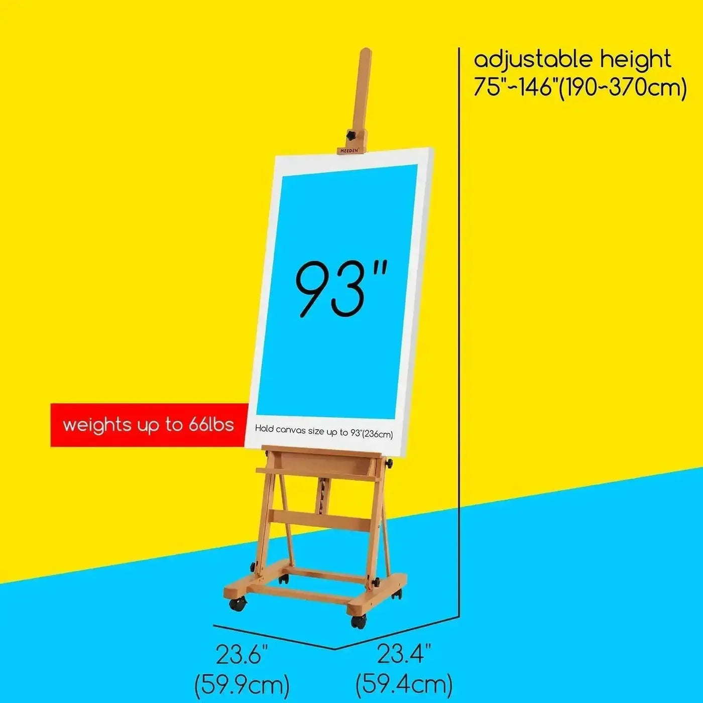 MEEDEN Large H-Frame Artist Easel with Large Tray-W02D