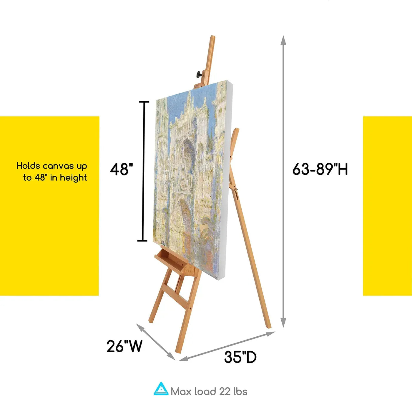 MEEDEN Large A-Frame Adjustable Artist Easel Stand-W09B