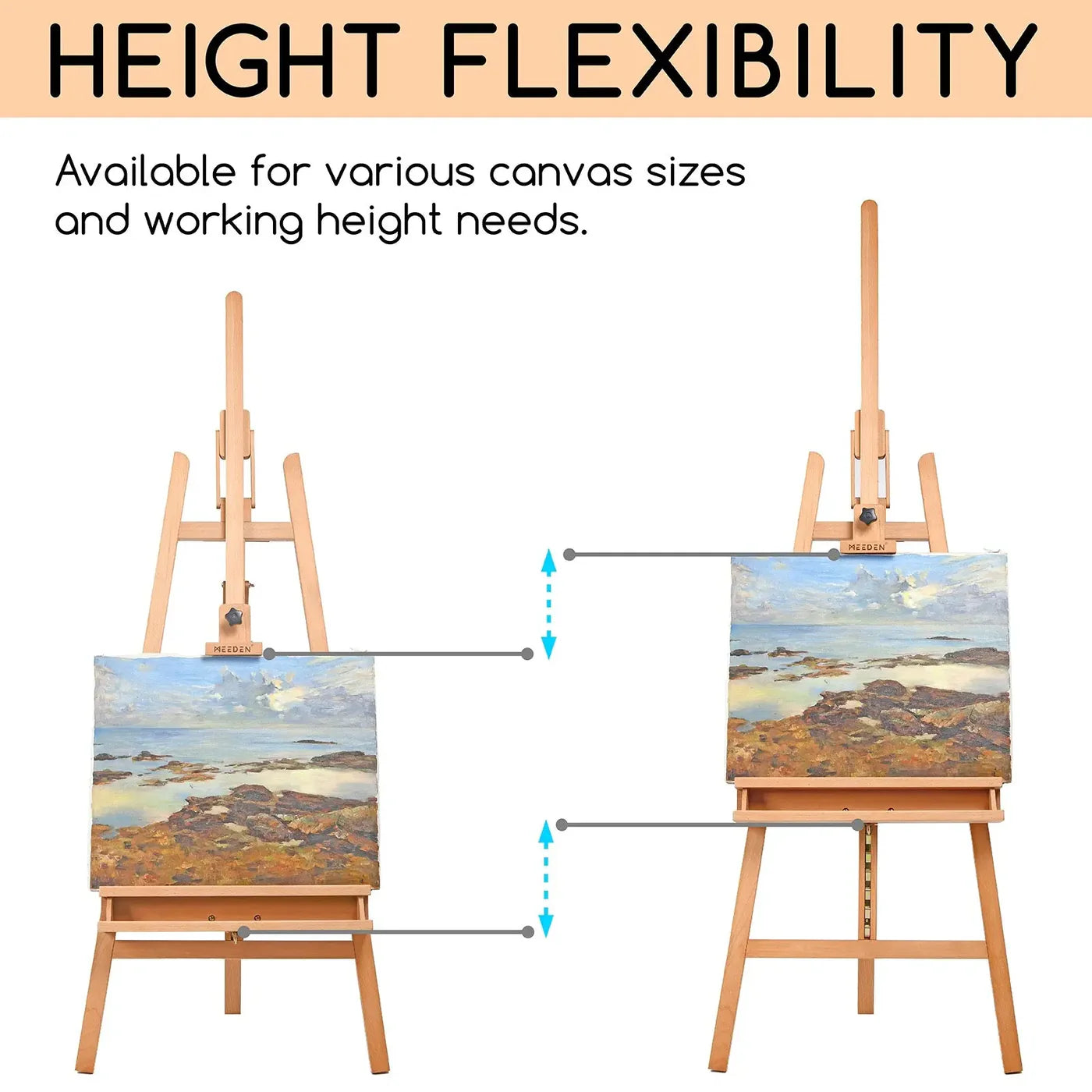 MEEDEN Large A-Frame Adjustable Artist Easel Stand-W09B