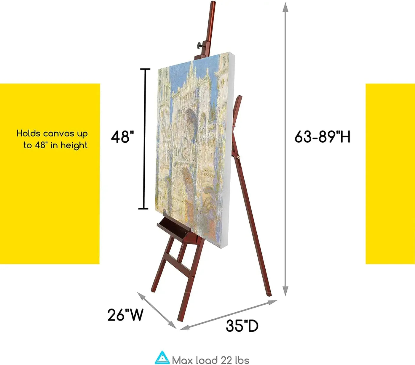 MEEDEN Large A-Frame Adjustable Artist Easel Stand-Dark Walnut-W09B