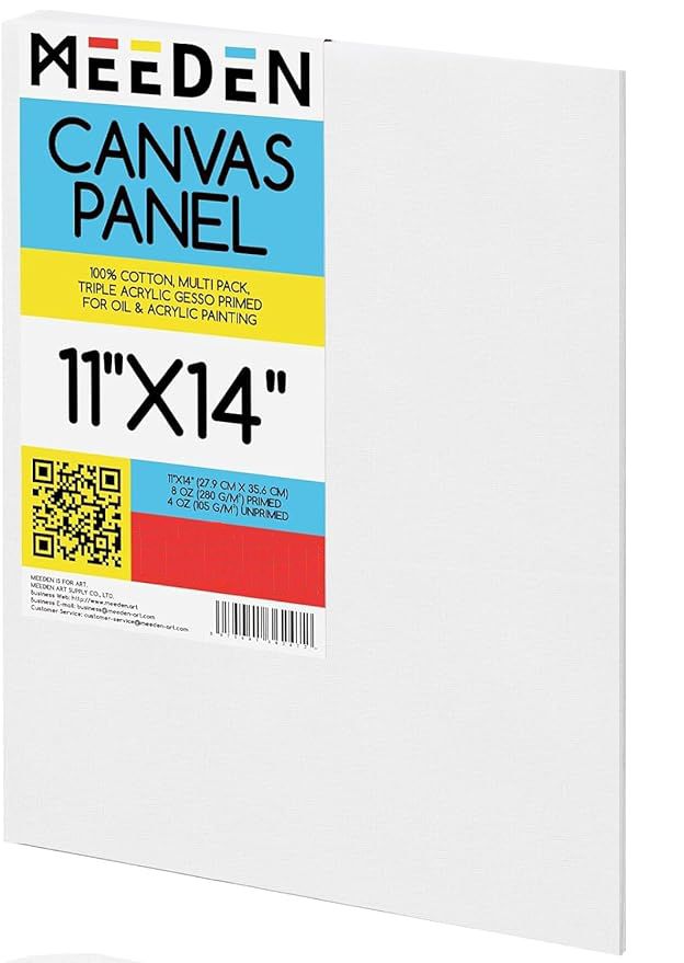 Meeden Canvas Panel 100% Cotton Canvas Gesso Primed Acid Free