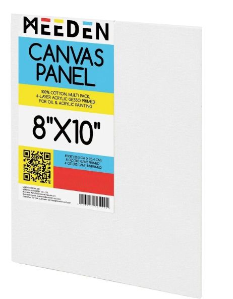 Meeden Canvas Panel 100% Cotton Canvas Gesso Primed Acid Free