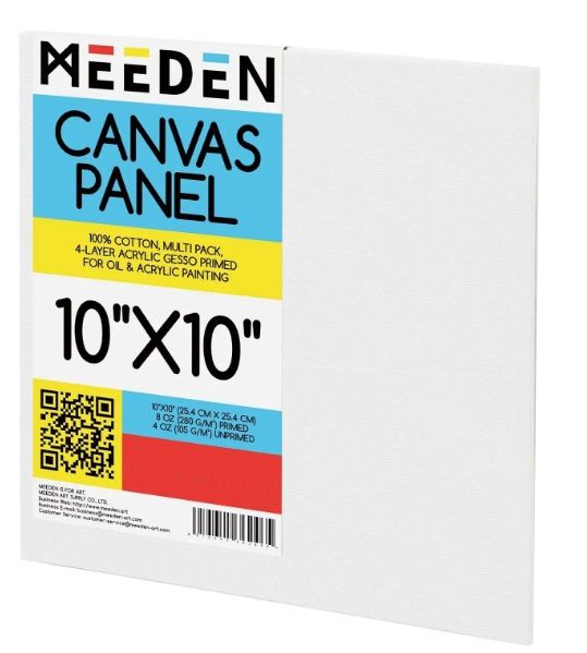 Meeden Canvas Panel 100% Cotton Canvas Gesso Primed Acid Free