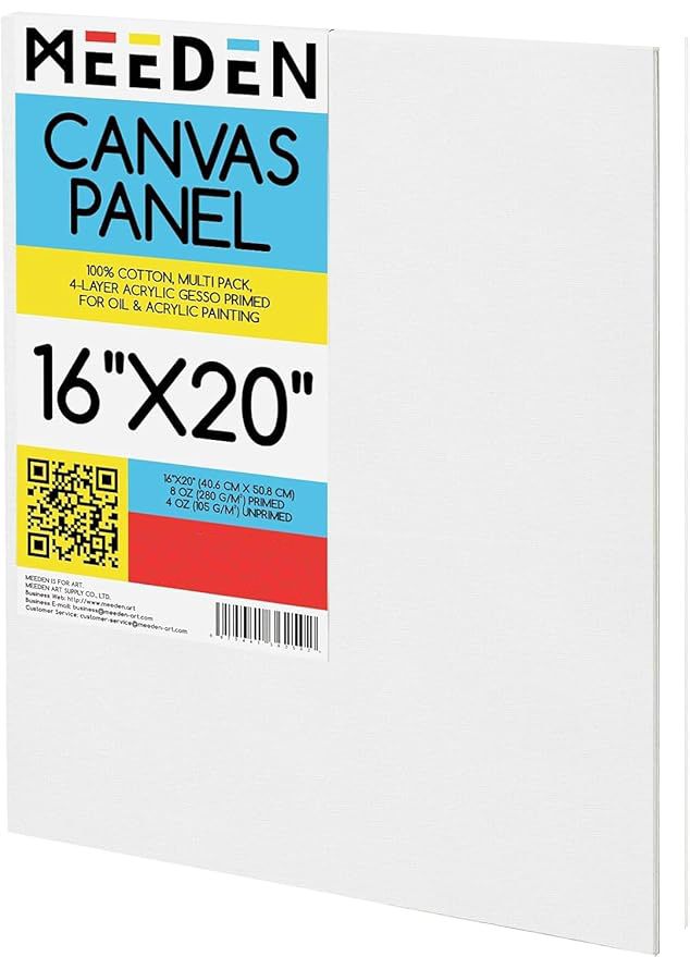 Meeden Canvas Panel 100% Cotton Canvas Gesso Primed Acid Free