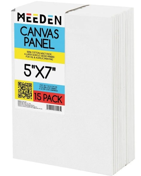 Meeden Canvas Panel 100% Cotton Canvas Gesso Primed Acid Free
