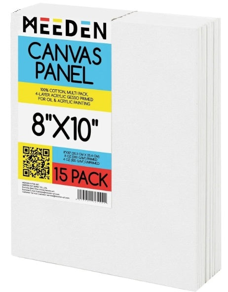 Meeden Canvas Panel 100% Cotton Canvas Gesso Primed Acid Free