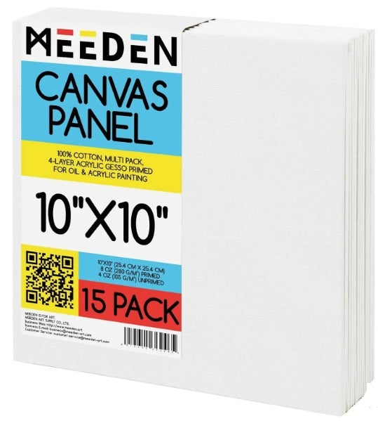 Meeden Canvas Panel 100% Cotton Canvas Gesso Primed Acid Free