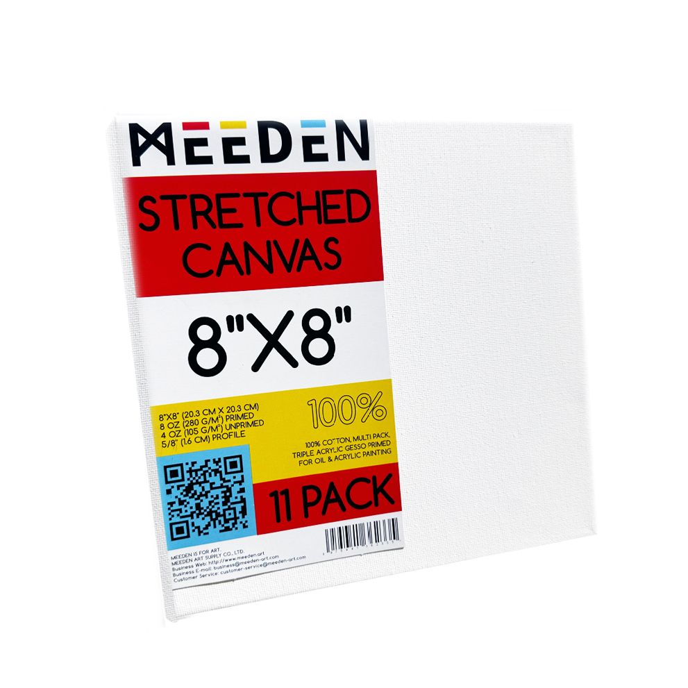 MEEDEN 100% Cotton Stretched Canvas Single and Packs