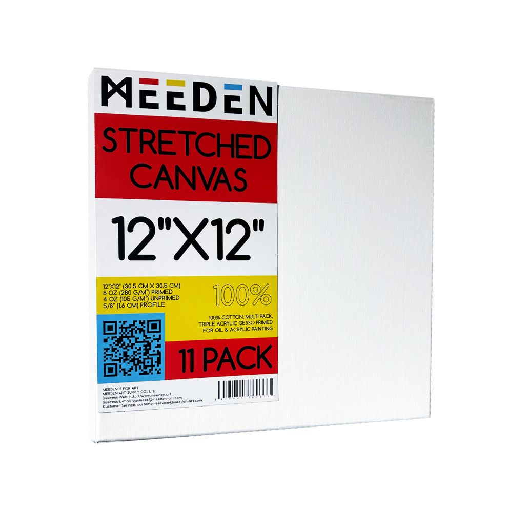 MEEDEN 100% Cotton Stretched Canvas Single and Packs