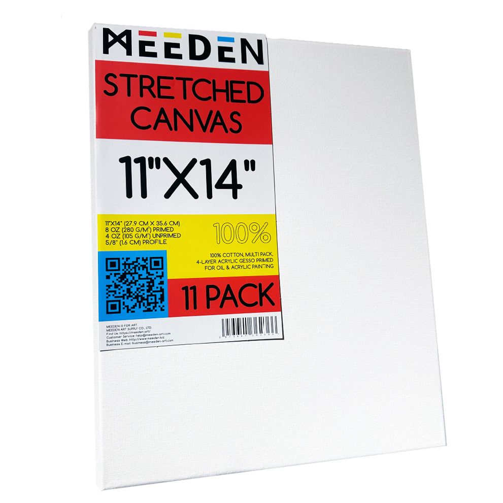 MEEDEN 100% Cotton Stretched Canvas Single and Packs