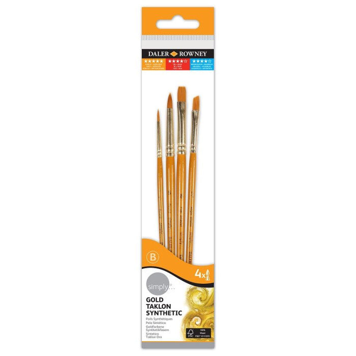 Simply Acrylic Brushes Golden Taklon Sets