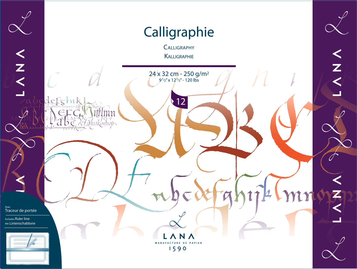HAHNEMUHLE Calligraphie pad 250 gsm 24x32CM 12 Sheets