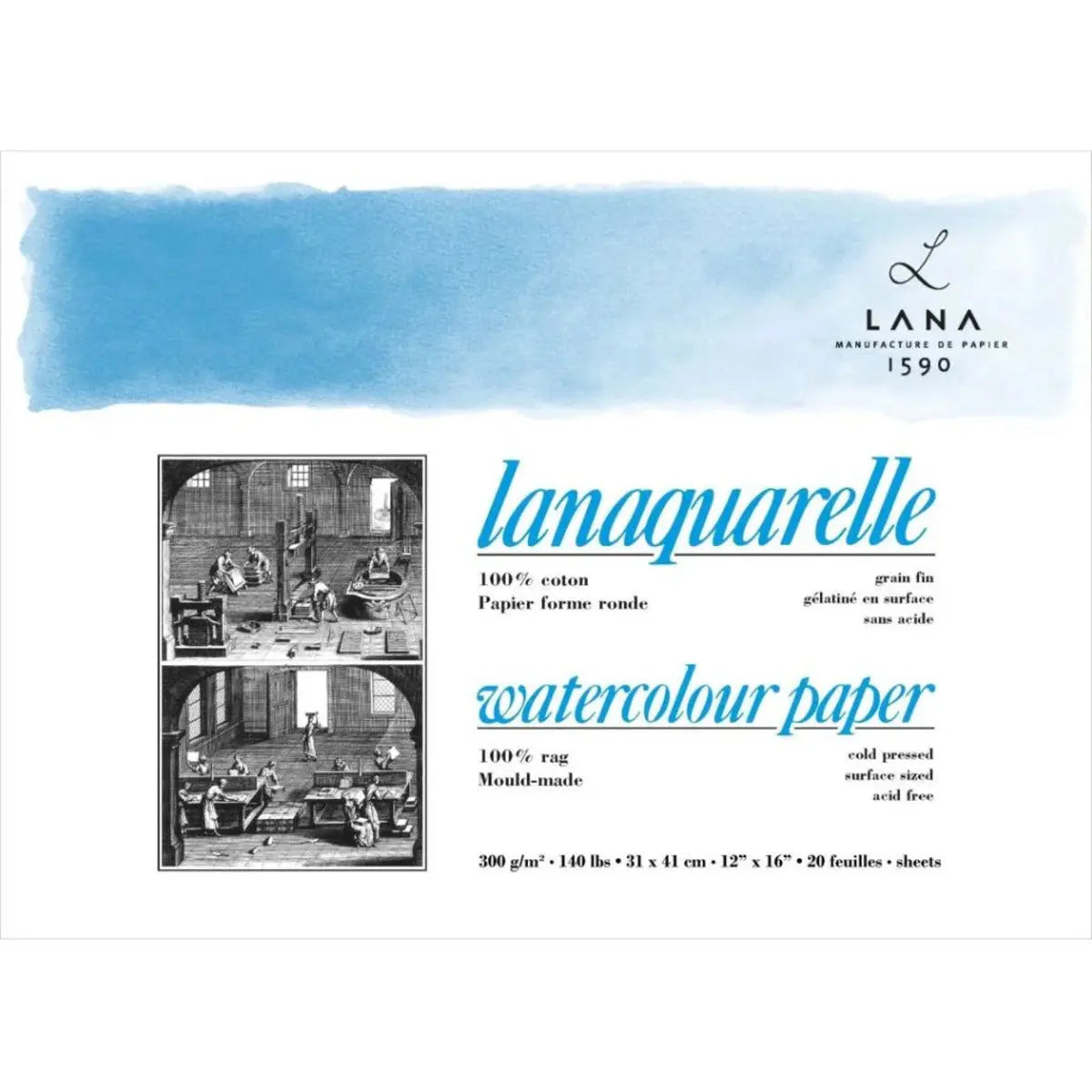 HAHNEMUHLE Lanaquarelle Block 300 gsm 20 Sheets