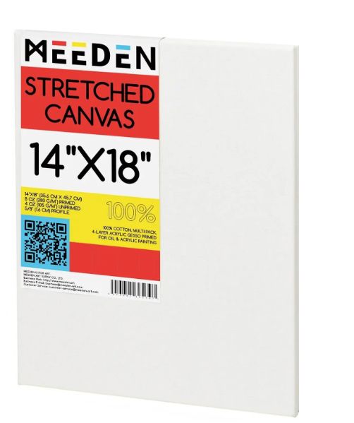 MEEDEN 100% Cotton Stretched Canvas Single and Packs